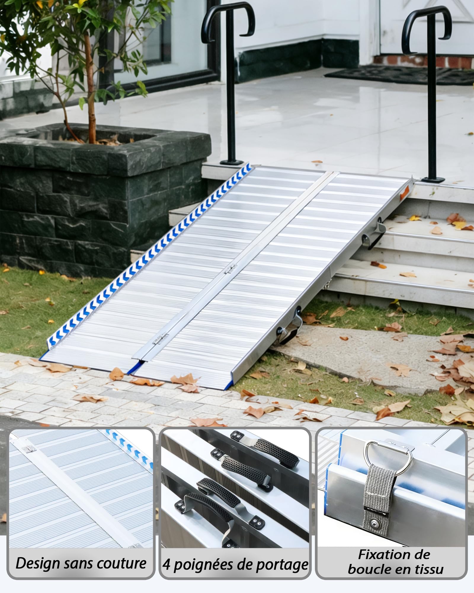 ANYBOY Rampe Escalier Extérieur 211CM, Aluminium | Charge 300kg