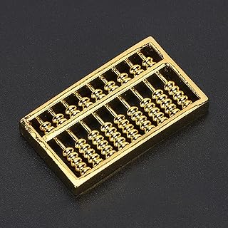 Pssopp Cute Mini Brass Abacus with Exquisite Craftsmanship, Vintage Style Decor for Kids and Adults, Meaningful for Math Enthusiasts