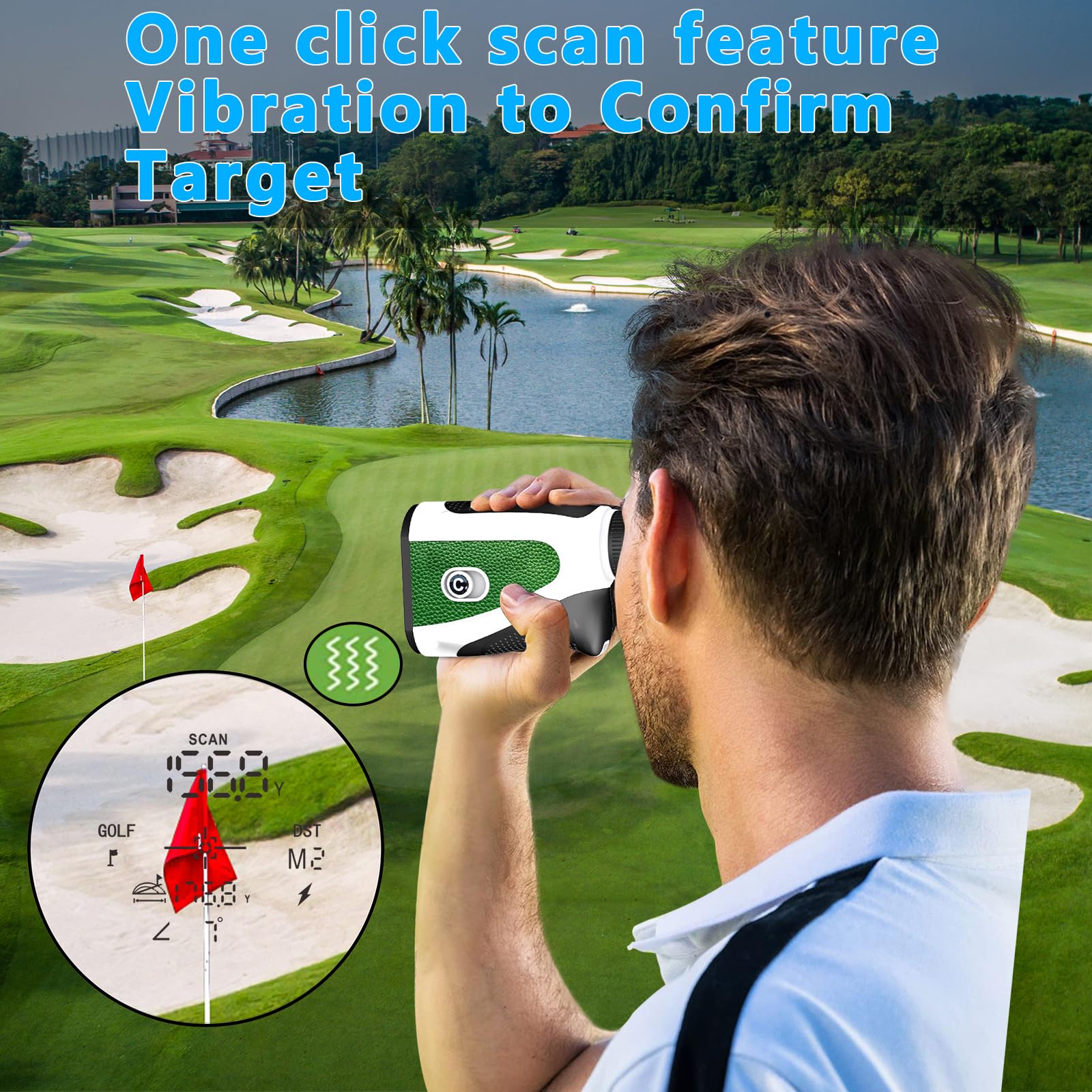Pente magnétique – Switch Hunting & Golf Télémètre – Laser 1200Y avec verrouillage de drapeau, étanche IPX4, rechargeable | Approuvé pour les tournois