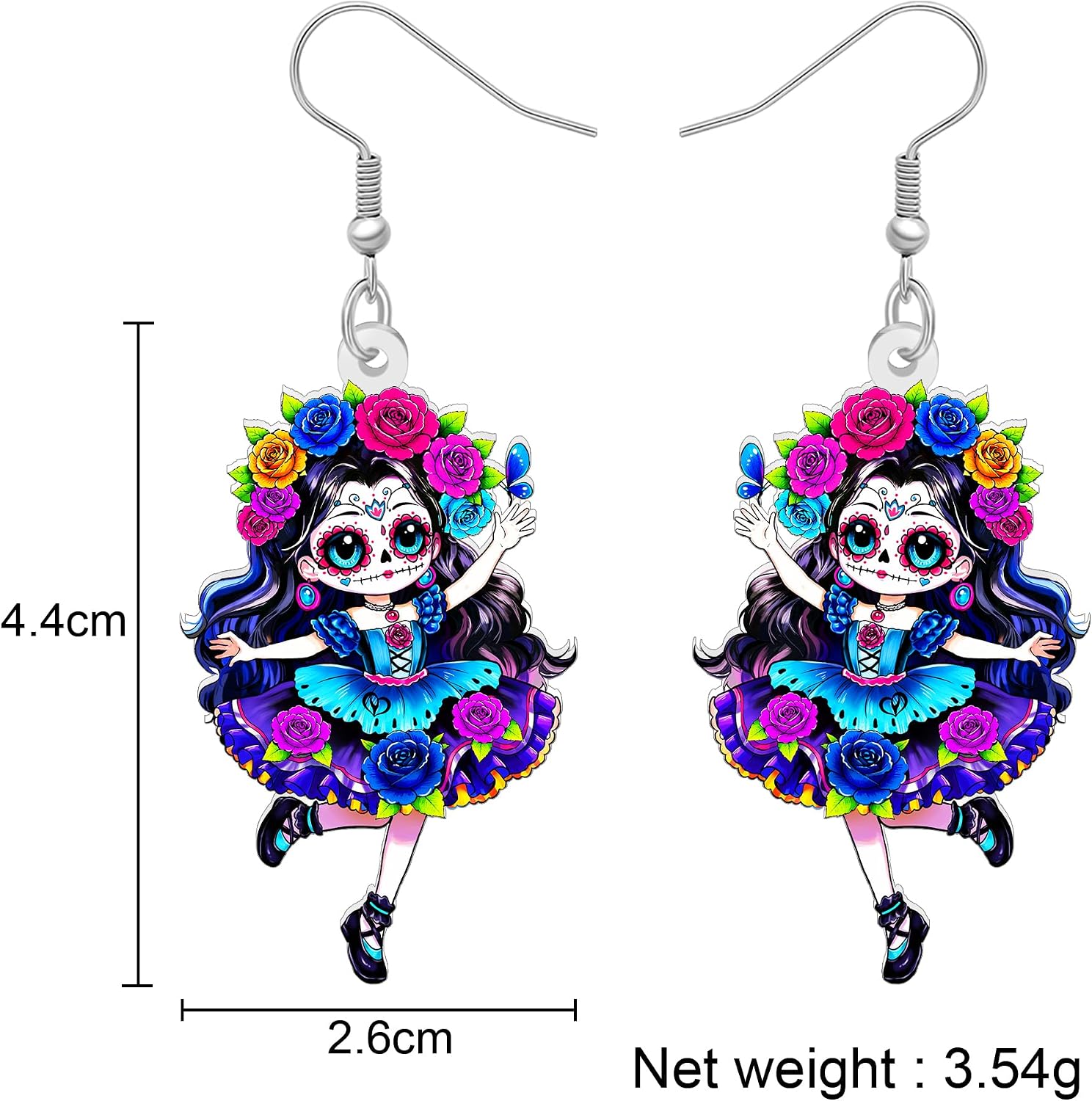 Halloween Day of the Dead Creepy Doll Earrings image 5