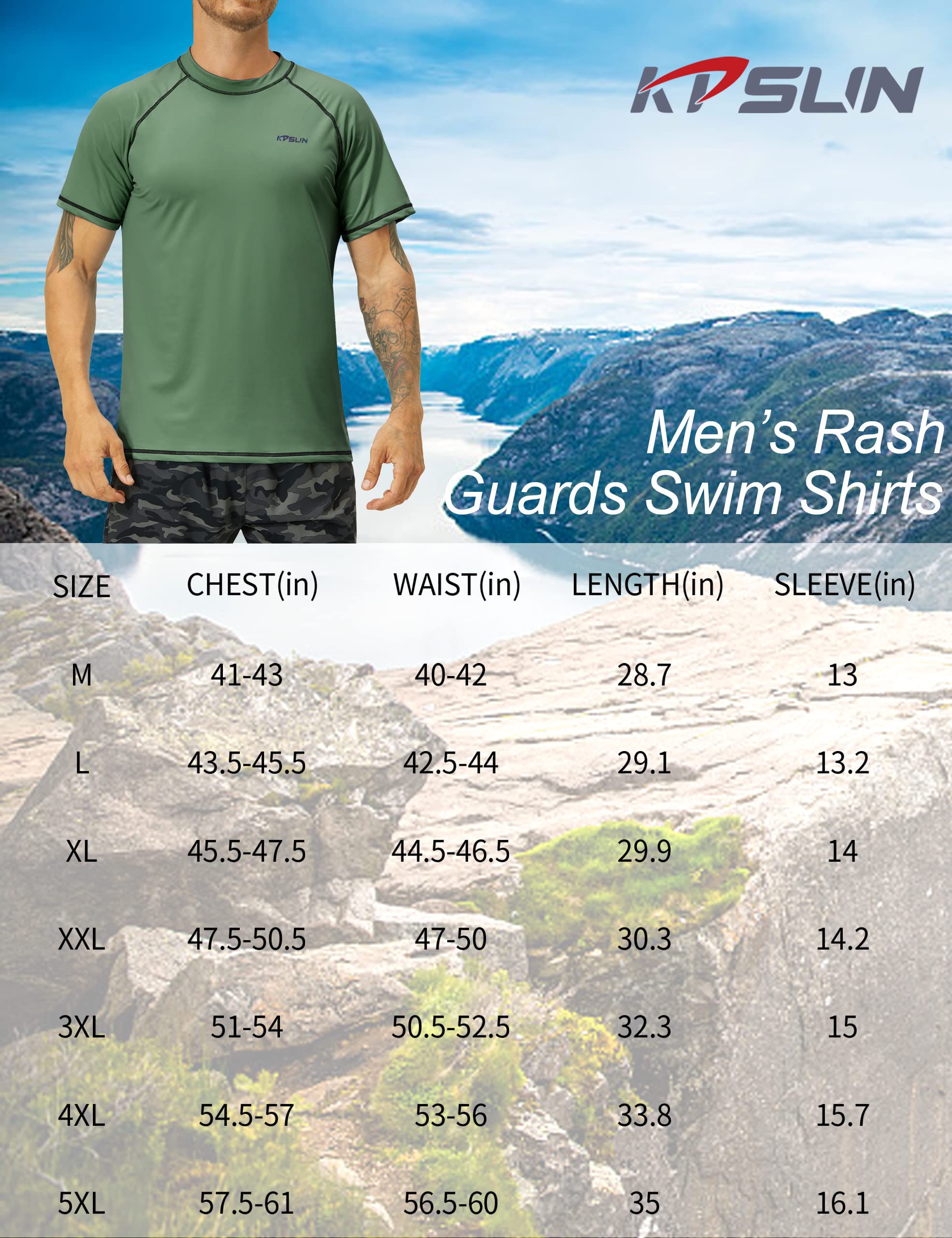 Męskie koszule kąpielowe UPF 50+ ochrona przed słońcem szybkoschnące SPF Rash Guard Outdoor Beach Fishing T-shirty