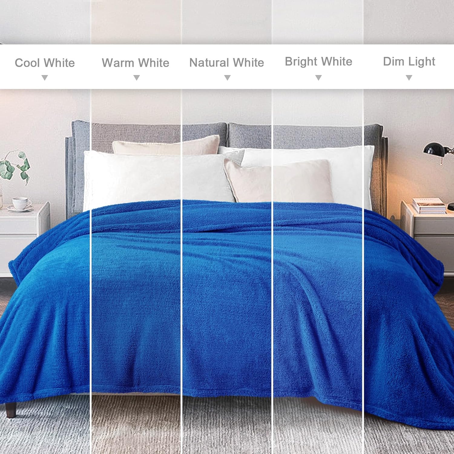 Exclusivo Mezcla Soft Fleece Throw Blanket for Couch, Super Soft Velvet Plush Fleece Blankets, Fuzzy Cozy and Warm for Winter, 50x60 Inches, Cobalt Blue - Image 7