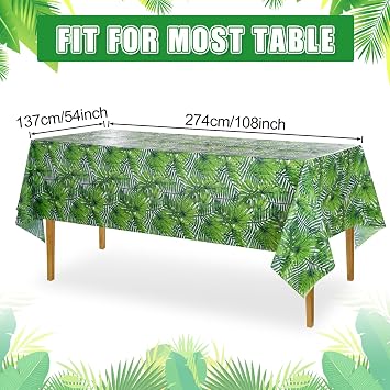 12Pack Animal Safari Tablecloth Jungle Animal Zoo Theme Party Table Cloth Leopard Tiger Zebra Giraffe Palm Leaf Print Table Cover for Rainforest Birthday Baby Shower Party Decorations (Six Styles)