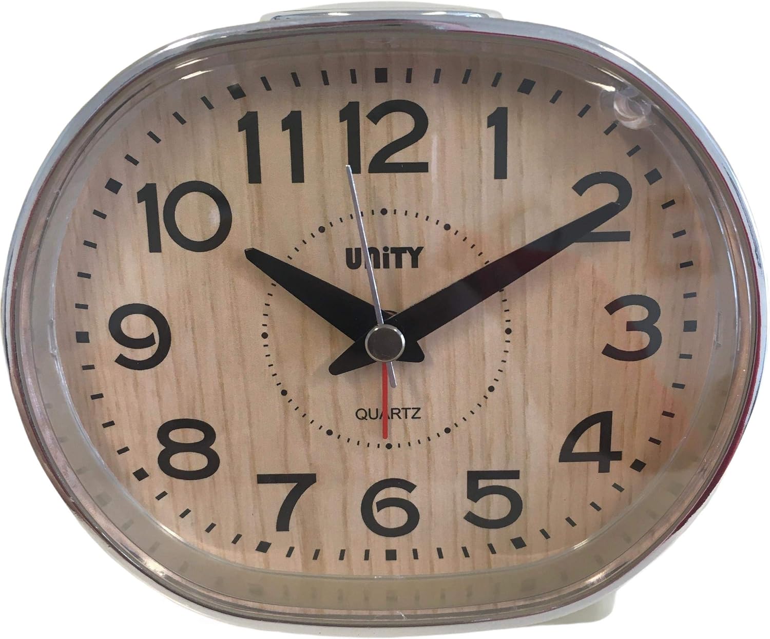 Unity Bell Alarm Clock, Brown Wood Effect, 4.7" x 3.9" x 2.8"