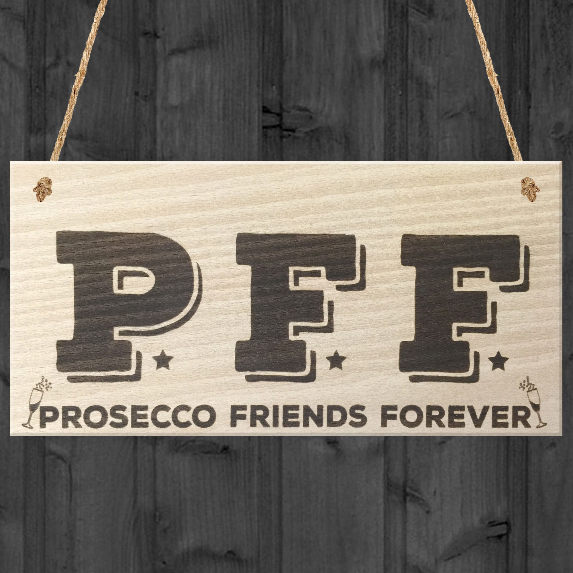 Red Ocean Prosecco Friends Forever Novelty Hanging Wooden Plaque Best Friend Funny Alcohol Gift