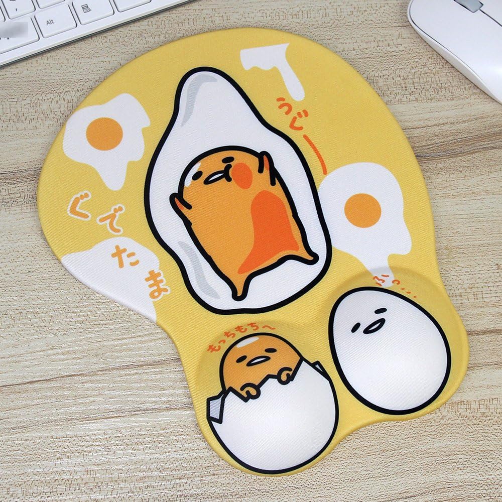 Gudetama The Lazy Egg Ergonomic Mouse Pad with Wrist Support Gel Computer Japan Anime Mouse Pads Cute Anime Mouse Pad with Wrist Rest (Gudetama)