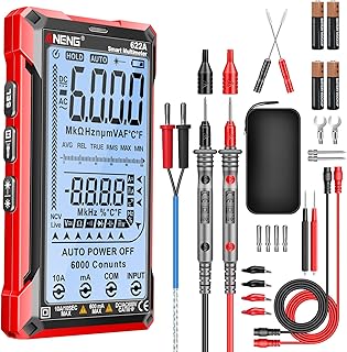 Multimeter Tester TRMS 6000Counts Digital Voltmeter Auto-Ranging Amp Meter Measures AC/DC Current,Voltage,NCV,Countinuity,Resistance, Capacitance,Diodes,Temperature,Duty-Cycle Electrical Tools
