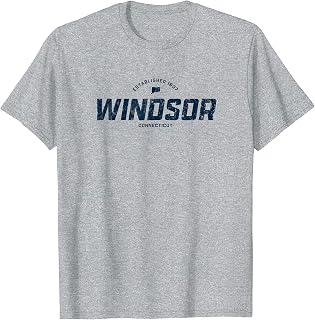 Windsor Connecticut CT Vintage Athletic Navy Sports Logo T-Shirt