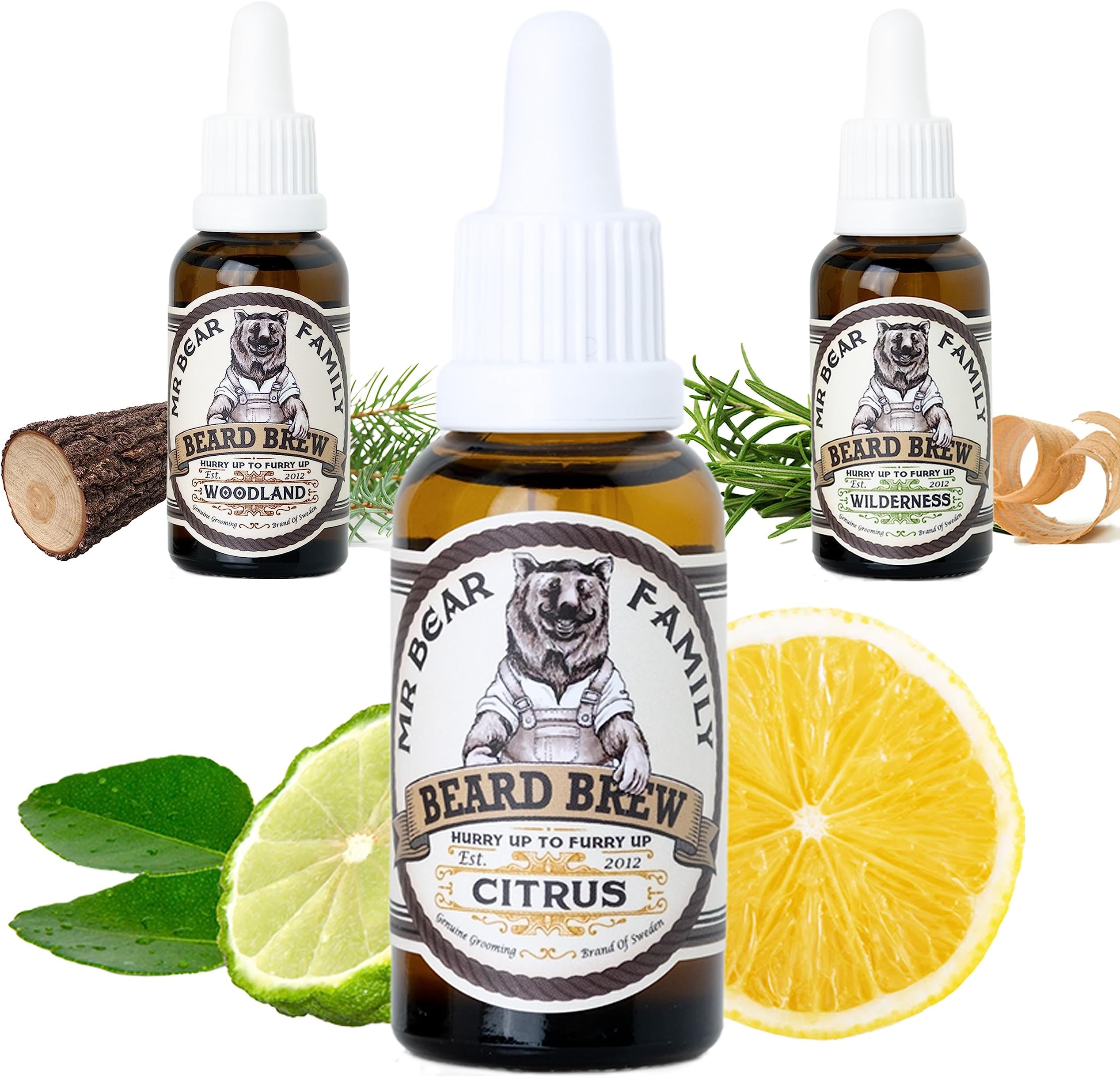 Natural Beard Oil for Men – Scented Beard Moisturiser Oil Contains Hydrating Jojoba + Argan Oils – Nourishing Mens Beards Softener for Healthier Hair Growth (Citrus, 30ml)