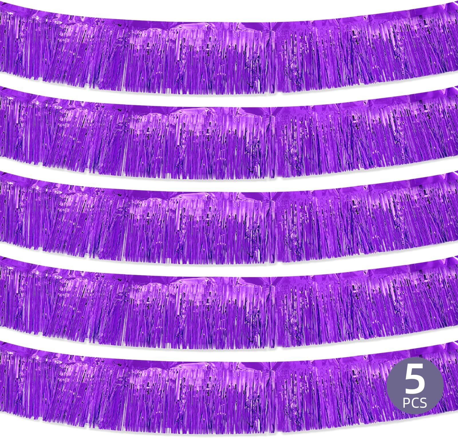 10 Pack 10 Feet Green Fringe Garland Foil Fringe Garland Metallic Tinsel Streamers