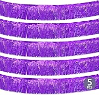 Vista 16 de Paquete de 5 guirnaldas de flecos dorados de 10 pies, guirnalda de flecos de papel metálico, serpentinas metálicas de oropel con flecos, pancarta