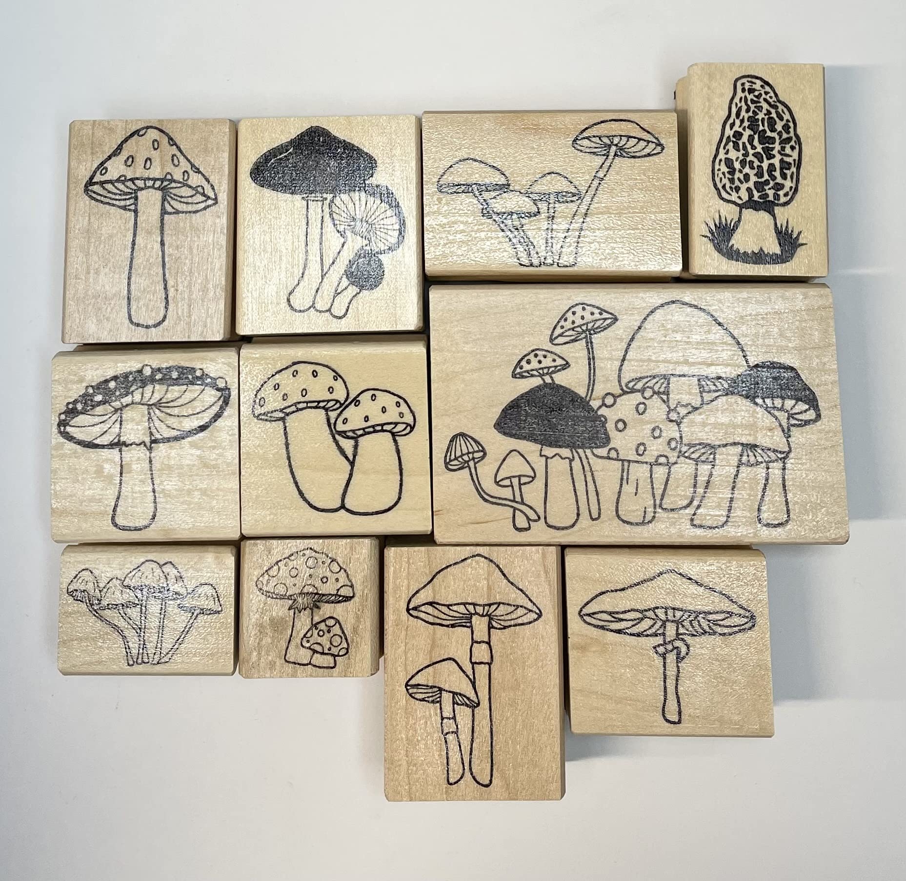 Mushroom Rubber Stamp Set With Morel Mushroom Pattern Morel Mushroom ...