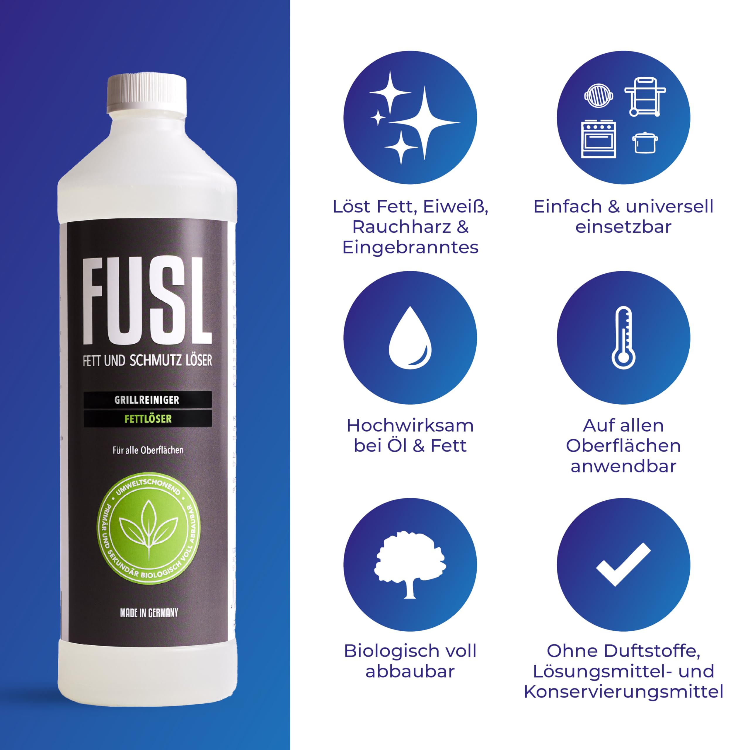 Set-Angebot: FOAMSTER-Schaumkanone Plus 1 Liter Fettlöser, Grill- und Backofenreiniger, Materialschonend und Hautverträglich, Bio-Abbaubar
