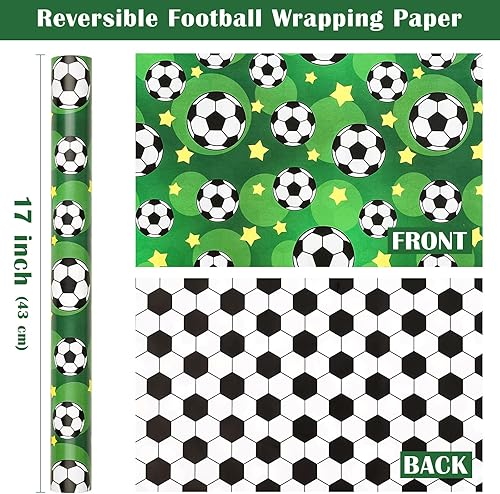 Vista 508 de WRAPAHOLIC Papel de regalo reversible, mini rollo, 17 pulgadas x 33 pies, adorable diseño de gato y azul sólido para cumpleaños, vacaciones