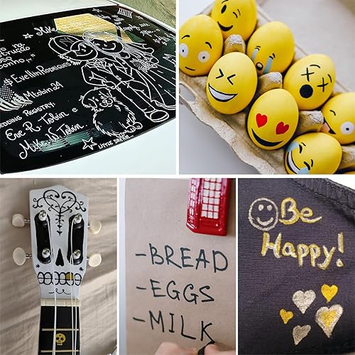 Miniatura 4 de Overseas Marcadores de pintura  Marcadores permanentes blancos de pintura acrílica, paquete de 12 unidades, a base de agua, impermeables, punta