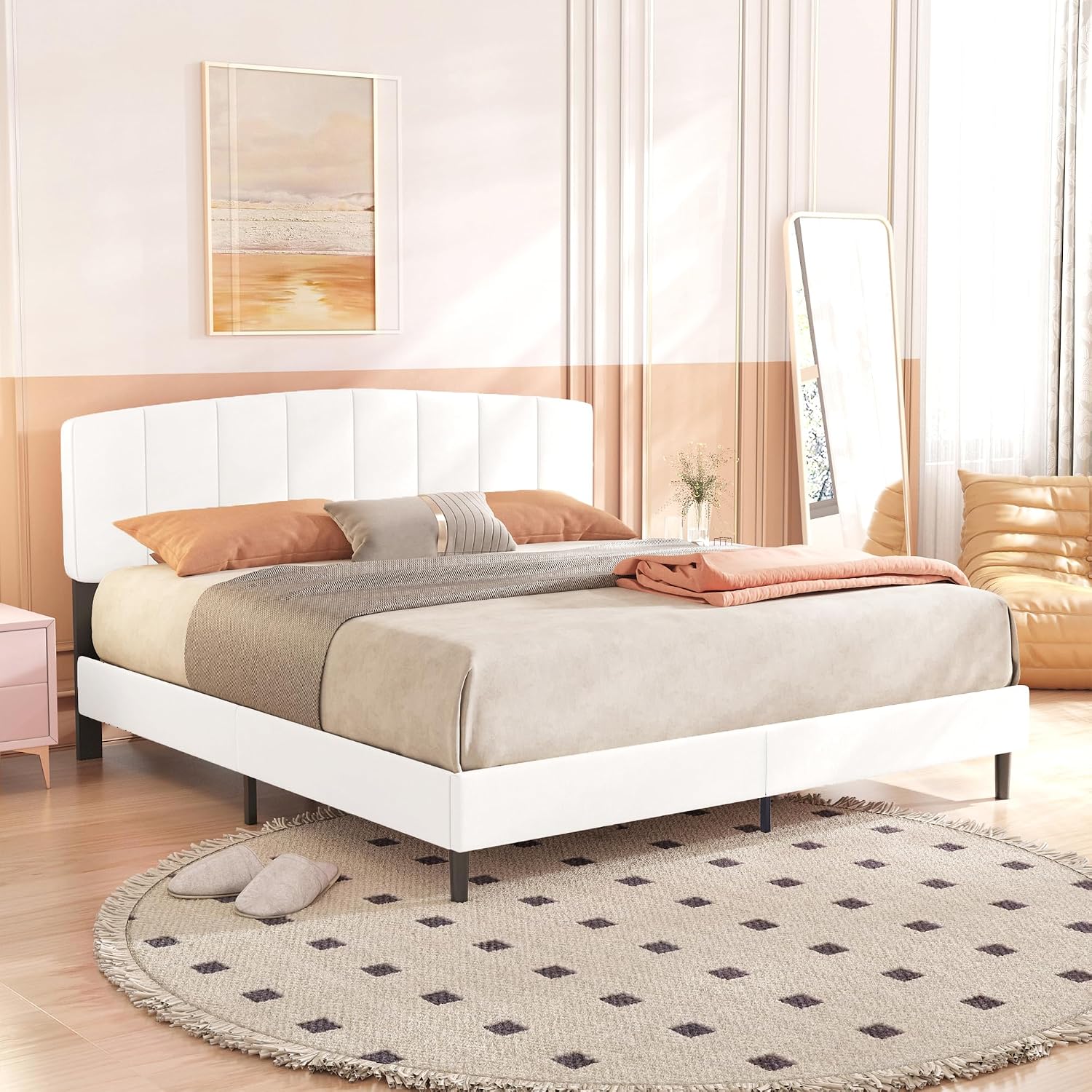 Side view of assembled bed frame