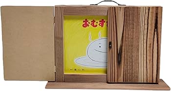 【ほぼ未使用】紙芝居フレーム（拍子木、指人形付き）＋2作品 Amazon.co.jp: 《アンティーク持ち手・扉付き》紙芝居枠 紙芝居