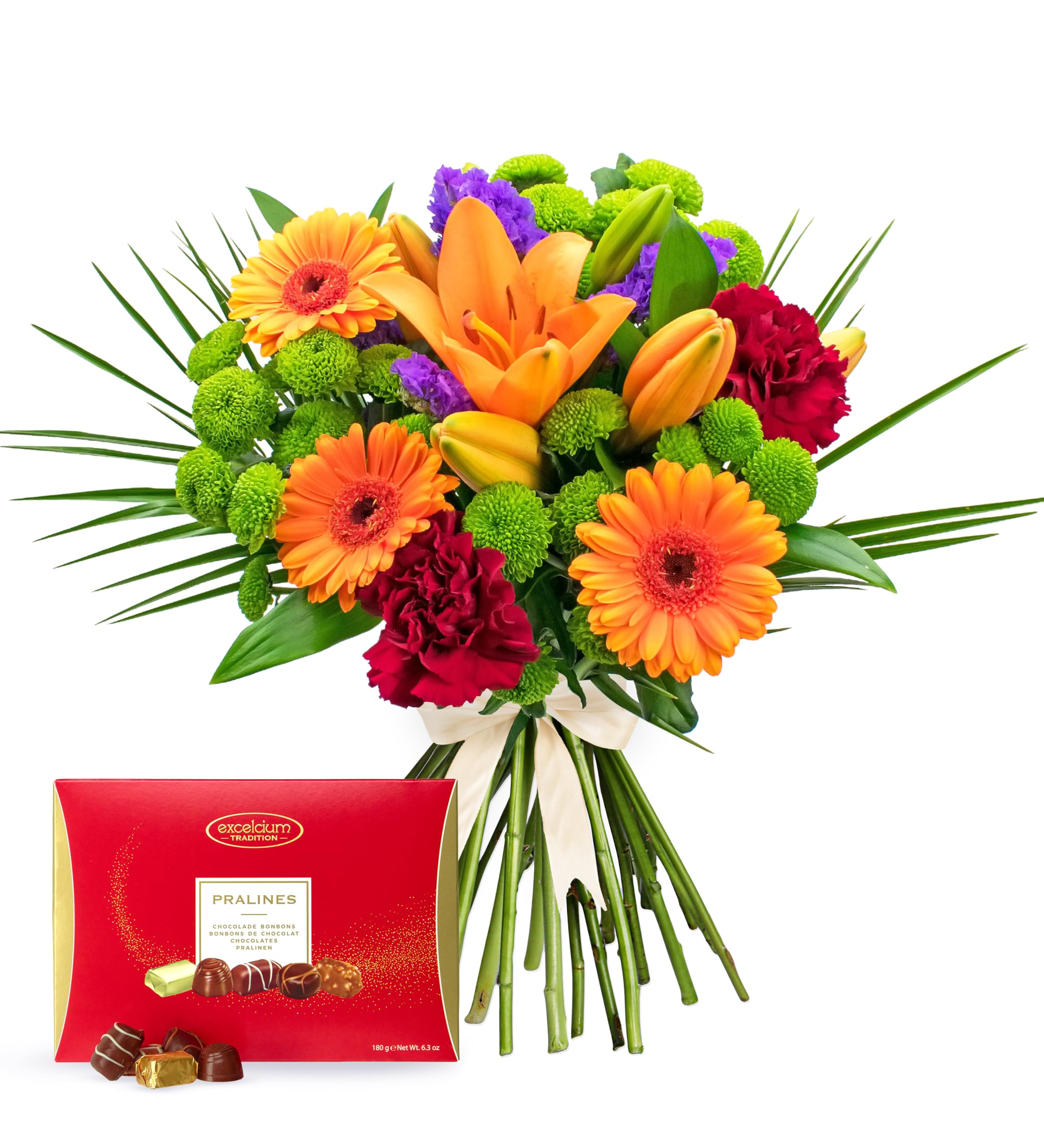 Joyful - Fresh Flowers - Birthday, Anniversary, Get Well, Thank You, Occasion Flower - Cut Floral Arrangement for Home Décor, Gifts, Weddings, Sympathy, Celebrations, and Special Events (+ Chocolates)