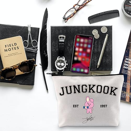 Miniatura 4 de BLUPARK Singer Merch K-pop Personajes Bolsa Bangtan Boys Regalo para Cantante del Ejército Fan Regalo BT Inspirado Bolsa Bolsa Bolsa con Cremallera,