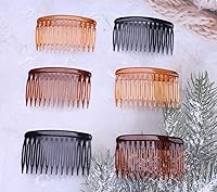 Vista 2 de 6 piezas de 14 dientes para el cabello, peine lateral transparente, estilo francés vintage, pinzas para el cabello, accesorios para mujeres y niñas