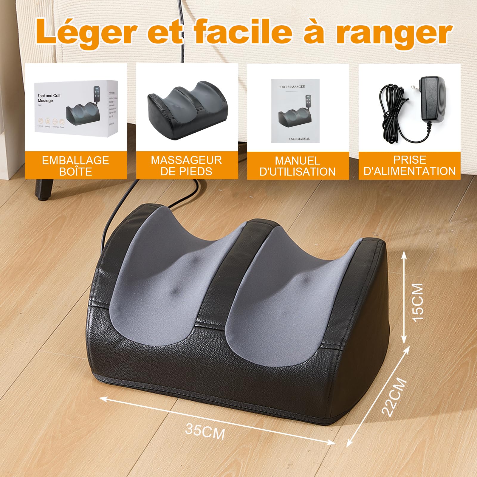 LINGTENG Appareil De Massage Chauffant Pour Les Pieds Et Les Mollets | Rouleaux De Massage, Massage Par Acupression, Pour DéTendre Les Muscles Des Mollets Et De La Plante Des Pieds, Cadeau De FêTe