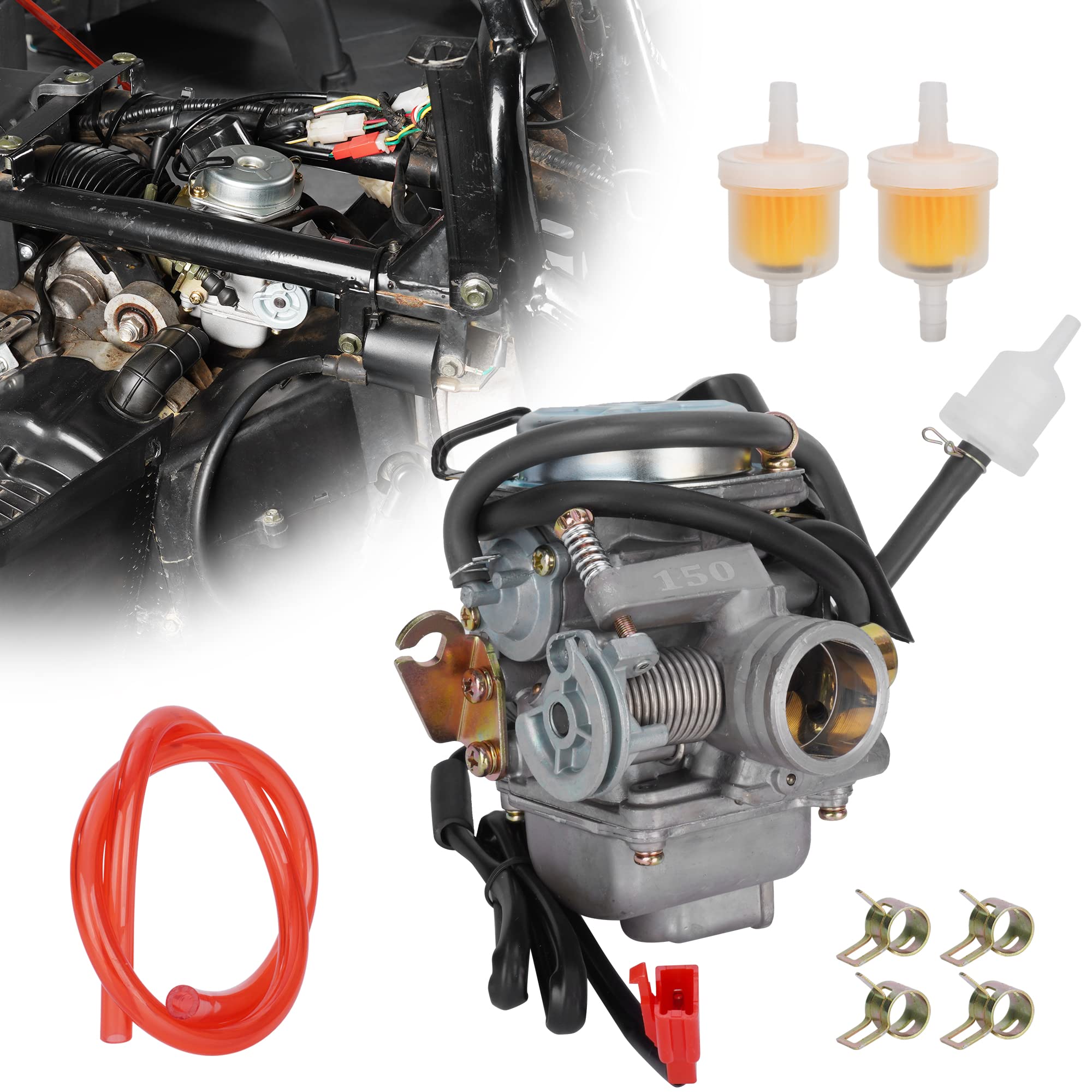 Buy 150cc Carburetor For GY6 4 Stroke Engines 125cc 150cc 152QMJ 157QMI