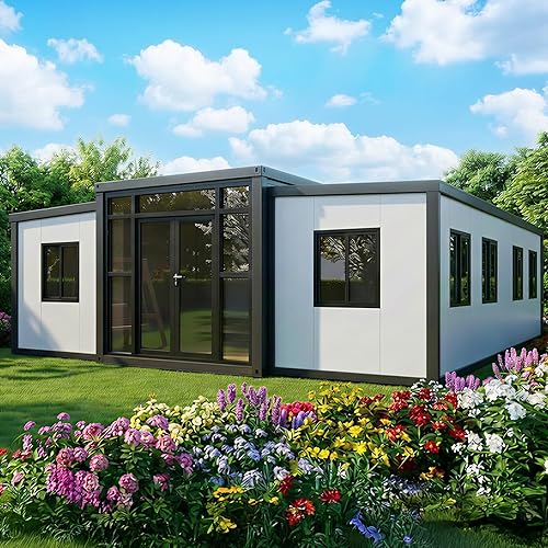 20FT/40FT Tiny Homes to Live in, Prefab Houses, Casas Prefabricadas para Vivir with Bedroom & Living Room & Kitchen & Bathroom