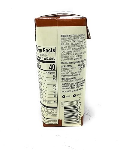 Miniatura 30 de 365 by Whole Foods Market, Leche orgánica de almendras de vainilla sin azúcar, 32 onzas líquidas
