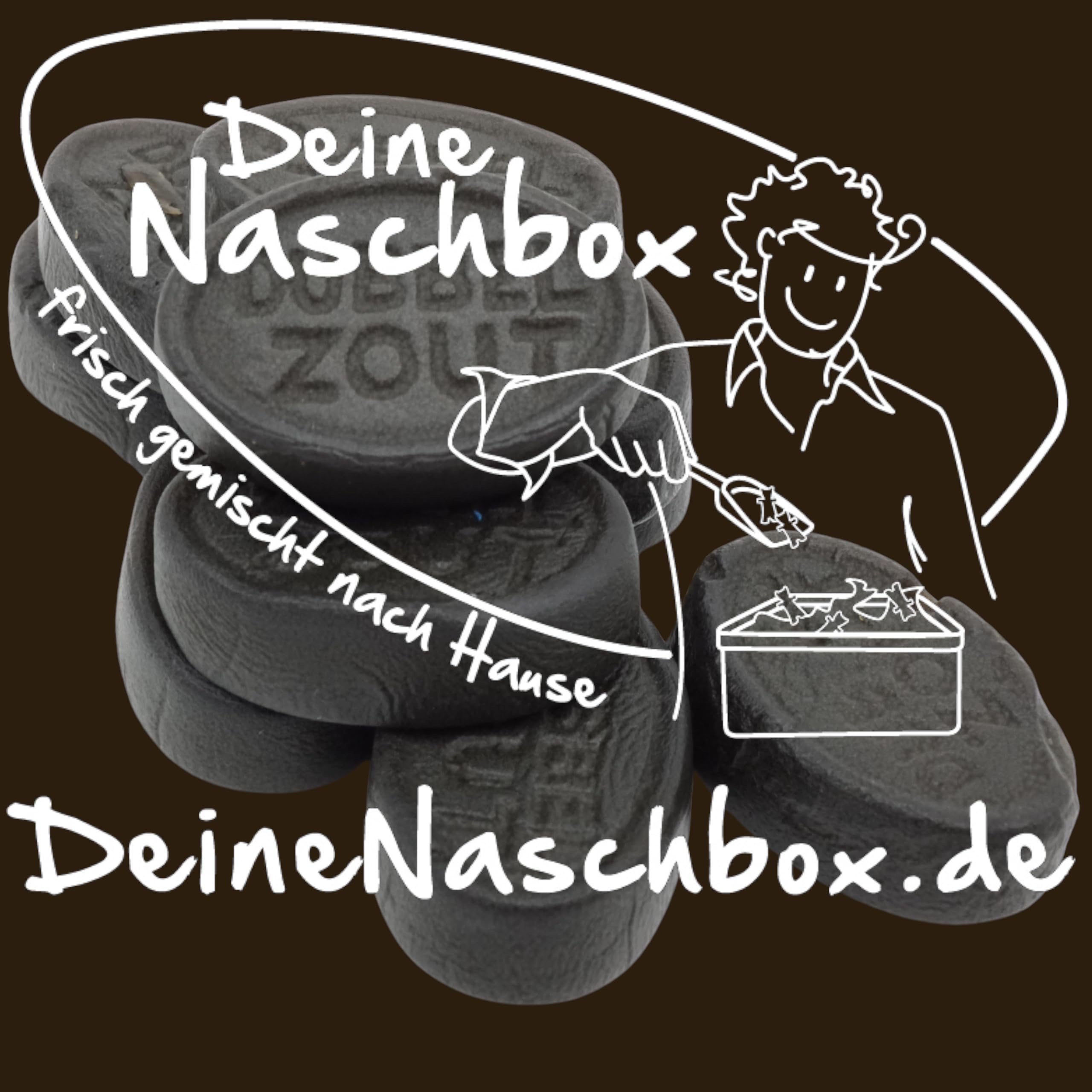 Deine Naschbox | Doppelt gesalzenes Lakritz | 3kg Mega Pot | XXL Großpackung für Party, Candybar & als Geschenk - Intensiv aromatisch im Geschmack