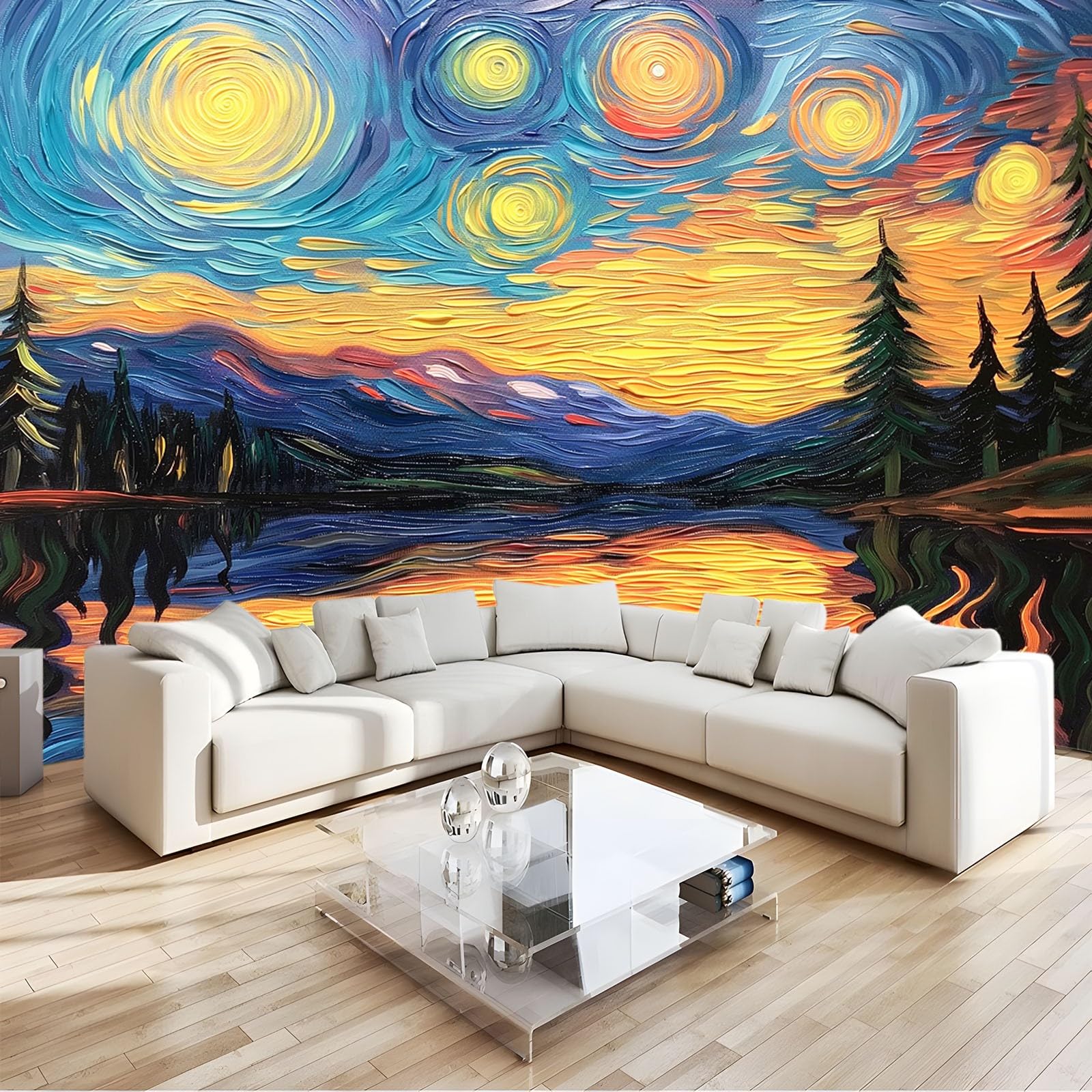 Peinture murale 3D panoramique ciel étoilé en papier peint intissé haut de gamme