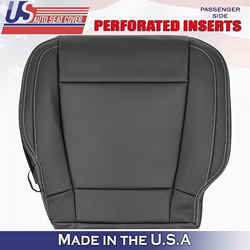 Miniatura 3 de U.S.AutoSeatCover 2016 for Ford F150 Lariat Driver &amp; Passenger Bottom Perf Leather Seat Covers BLK