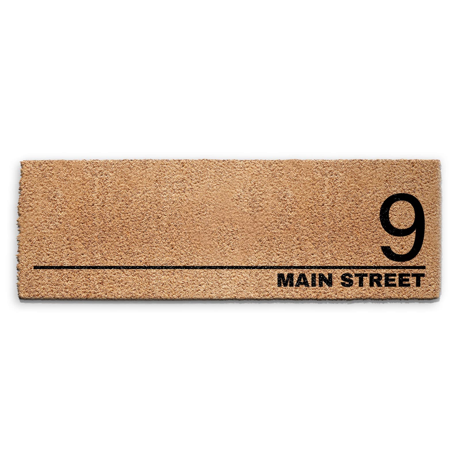 Hairyworm Personalised Doormat (240cm x 80cm) Large, Customise with Name, Text, Coconut Core Fibre Heavy Duty Mat, Rug, House Road Name and Number Indoor Natural Coir Ultra Wide Door Mat