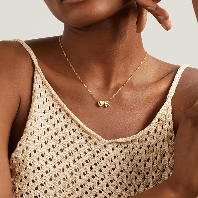 Yoosteel Heart Initial Necklaces for Women Girls Jewelry Birthday Gifts