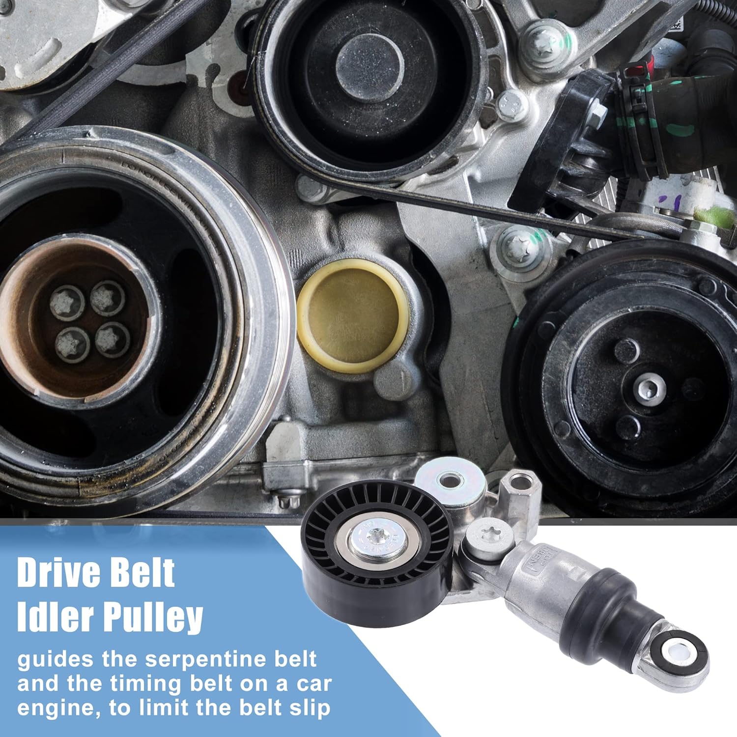 X AUTOHAUX 1 Pcs Engine Belt Tensioner Pulley Assembly for Mazda 3 2004-2018 for Mazda 3 SPORT 2009-2018 PE7W-15-980