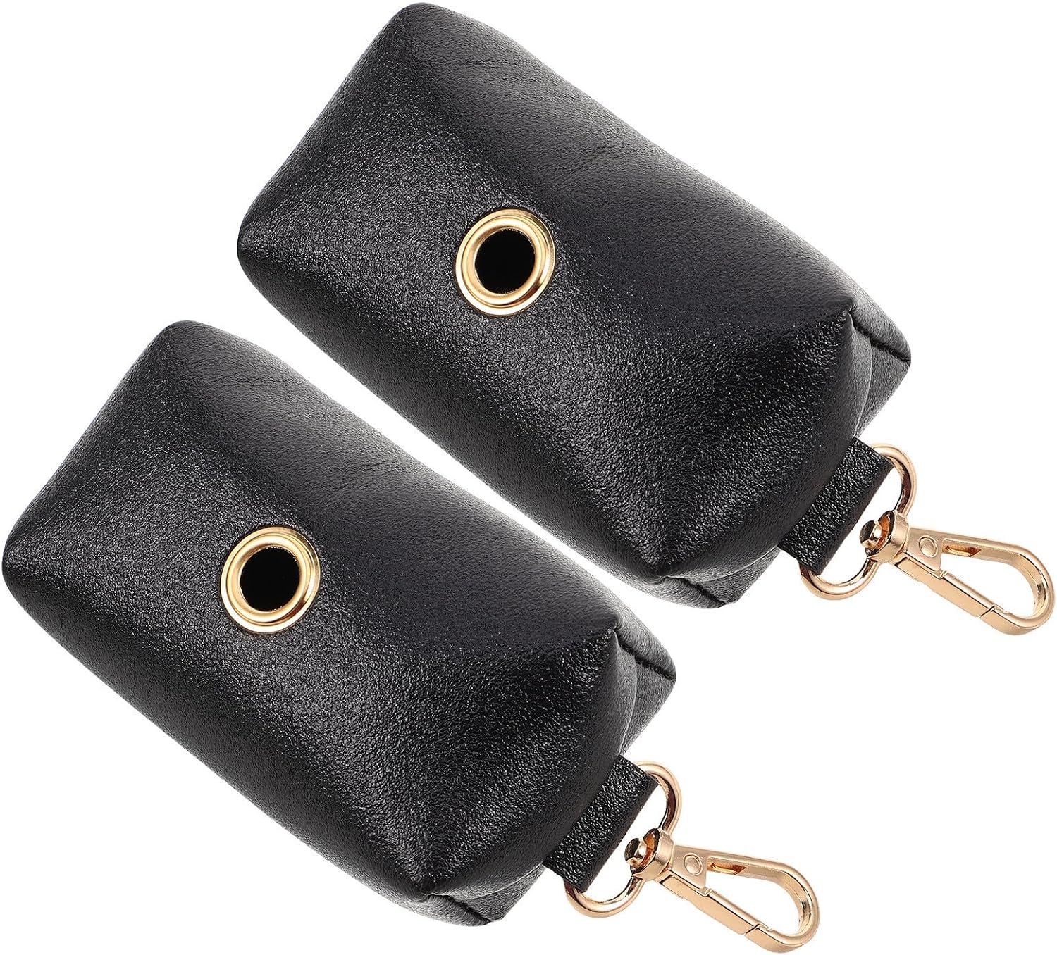 KESYOO Compact Dog Poop Bag Holder with Clip, Portable PU 2pcs