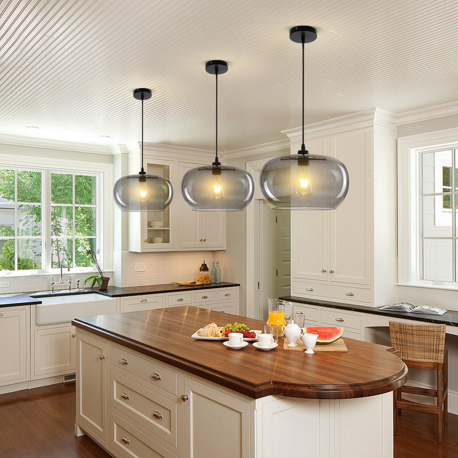 Lampadario A Testa Singola Lampadario In Vetro Postmoderno E27 Illuminazione A Sospensione In Ferro Di Lusso Leggero Per Cucina A Isola Lampada In Vetro Nordico Lampade Adatte Per Cucine