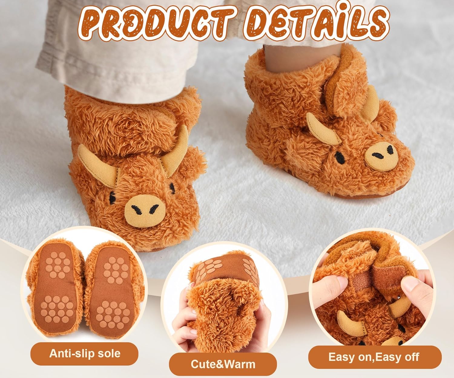Highland Baby Booties Newborn Baby Shoes Unisex Infant Slippers for Toddler Infant Girl Boy - Image 5