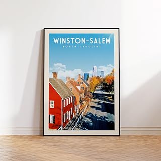 Winston Salem Poster Winston Salem North Carolina Print Wall Art Vintage Travel Poster Vintage North Carolina Unframed 46