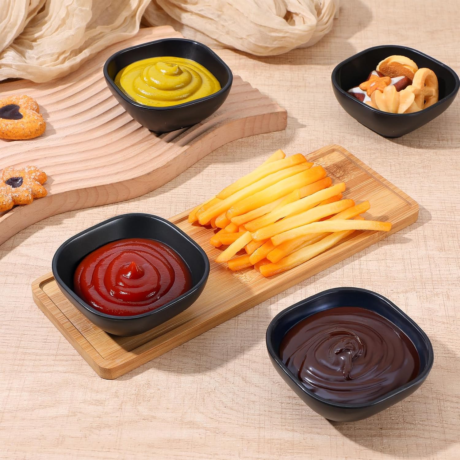 MAQUITA 20 Pack Small Bowls, 4.5 OZ Wheat Straw Soy Sauce Dishes, Unbreakable Dessert Bowls,Dipping Sauce Cups, Mini Prep,Snacks, BBQ