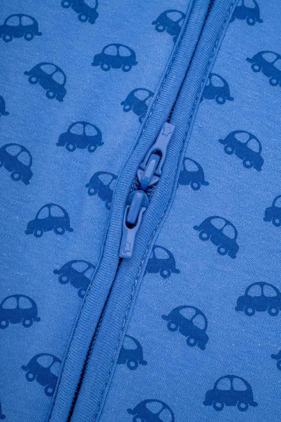 BlissSac de couchage bébé 1.0 tog Coton Biologique, Gigoteuse sans manches pour bébé 0-36 Mois (Vroom Cars, 6-18 Mois)