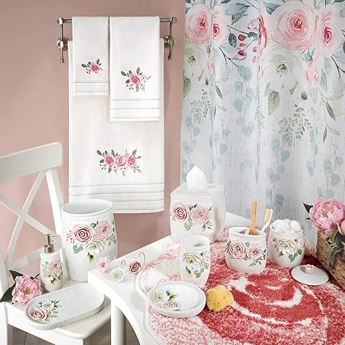 Miniatura 3 de Avanti Linens - Vaso, artículos esenciales para el baño de invitados, decoración floral para el hogar (colección Spring Garden)