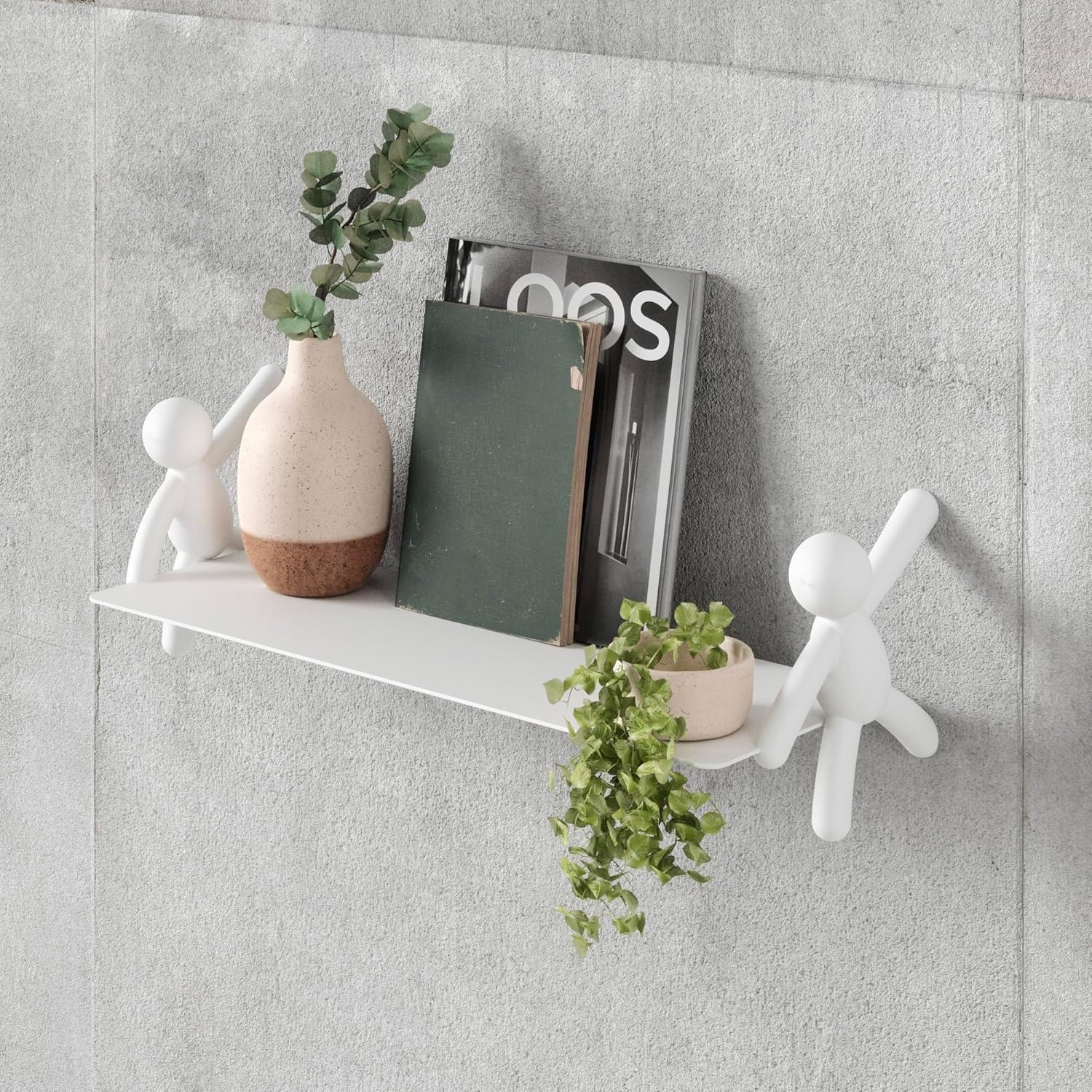 Wintem Wall Shelf in White Plastic, 46 x 14 x 15 cm, Up to 4.5 kg - Image 2