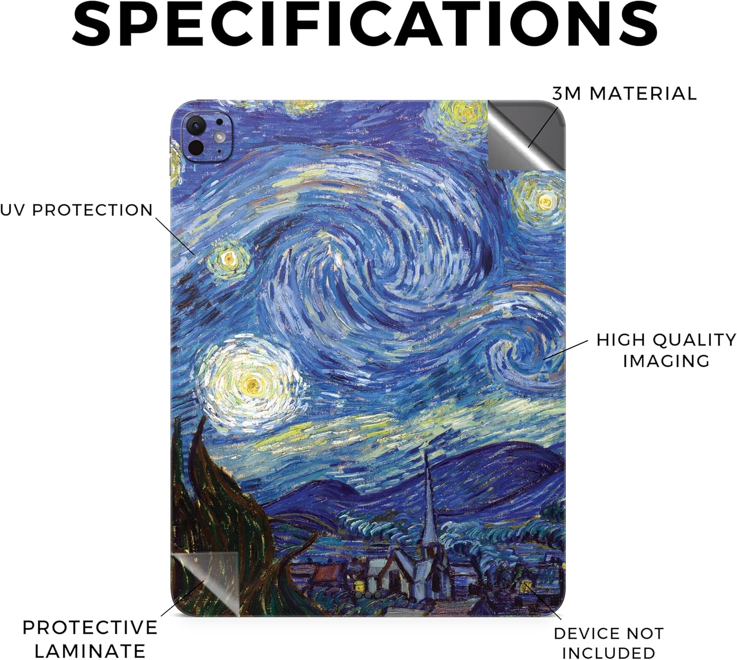 Skin Compatible with Apple iPad Pro 13 (M4) 2024 - Starry Night - Premium 3M Vinyl Protective Wrap Decal Cover - Easy to Apply | Crafted in The USA by MightySkins