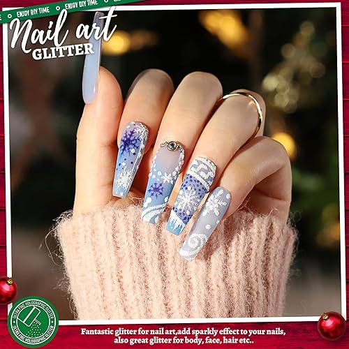 Miniatura 5 de LEOBRO Purpurina blanca, purpurina de 5.29 onzas, purpurina fina blanca holográfica, polvo de purpurina extrafina, purpurina iridiscente para