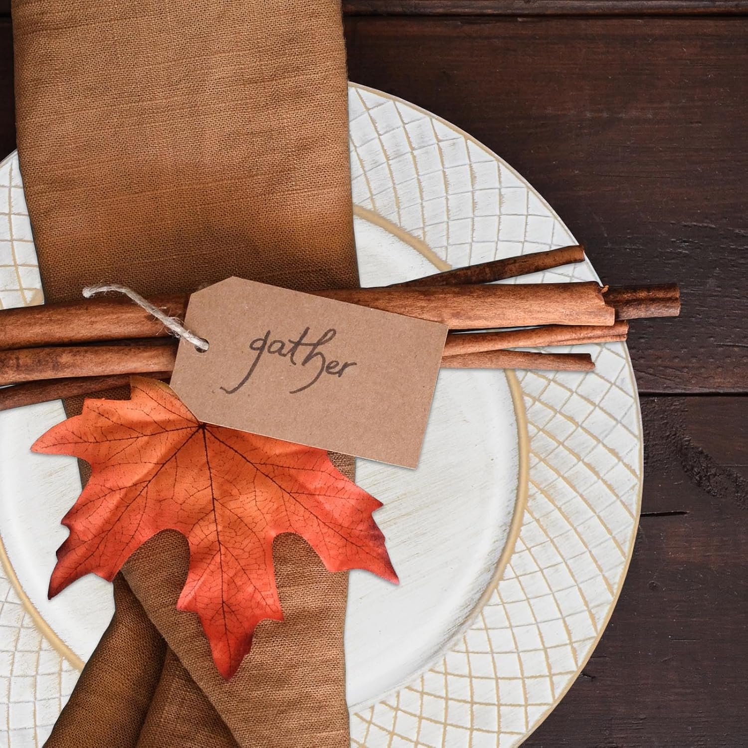 13 Charger Plates Set of 6, Antique Charger Plates Bulk Wedding, Round Dinner Chargers for Party, Birthday (Antique White)