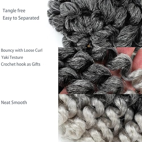 Miniatura 3 de 2 paquetes de extensiones de cabello sintético de ganchillo de 8 pulgadas, rizos en forma de varita, rizos jamaicanos, rebote jamaicano, 20 raíces