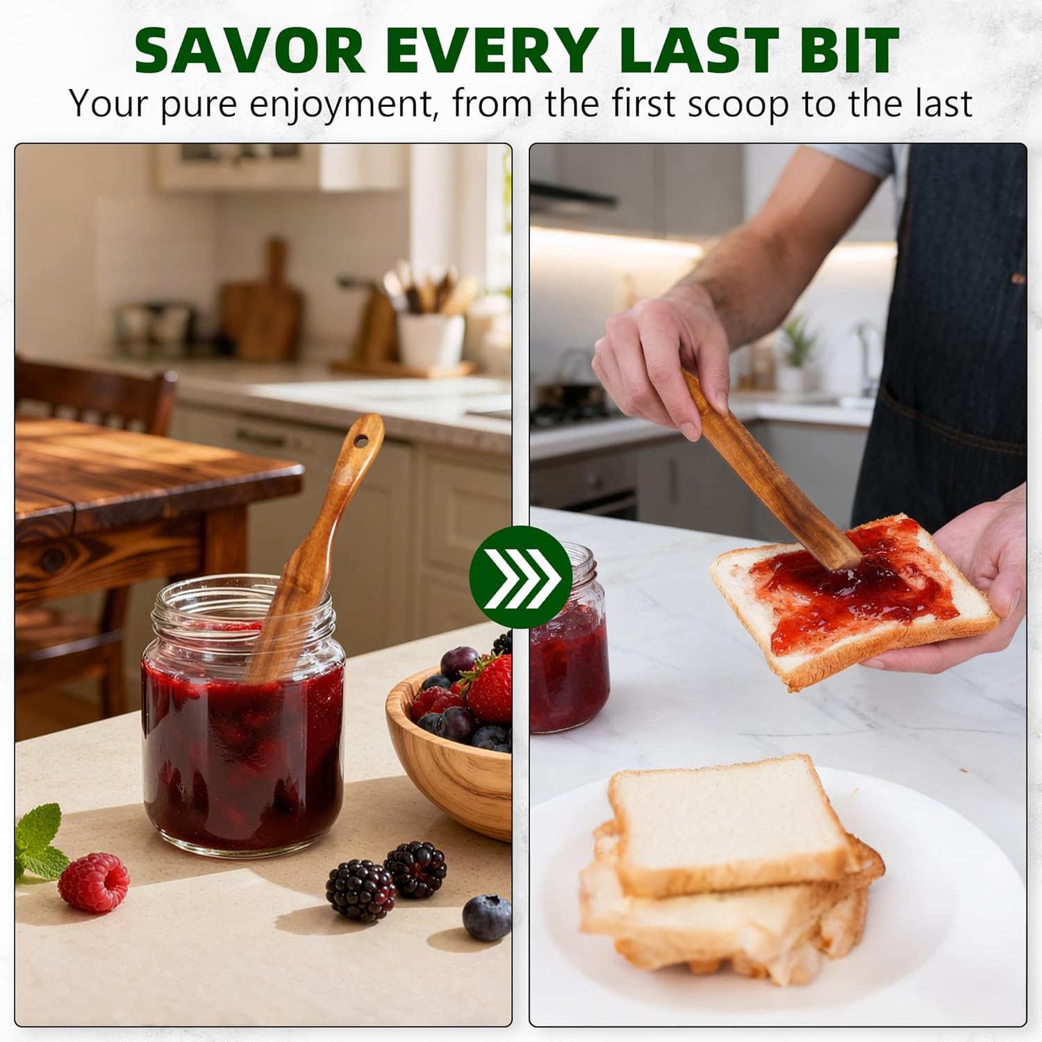 12 Piece Wooden Spoons for Cooking and 7 PCS Wooden Spatula Set, Natural Teak Wooden Utensil Set, Non-Toxic Wood Cooking Utensil, Handmade Comfort Grip Wood Spoons for Nonstick Cookware