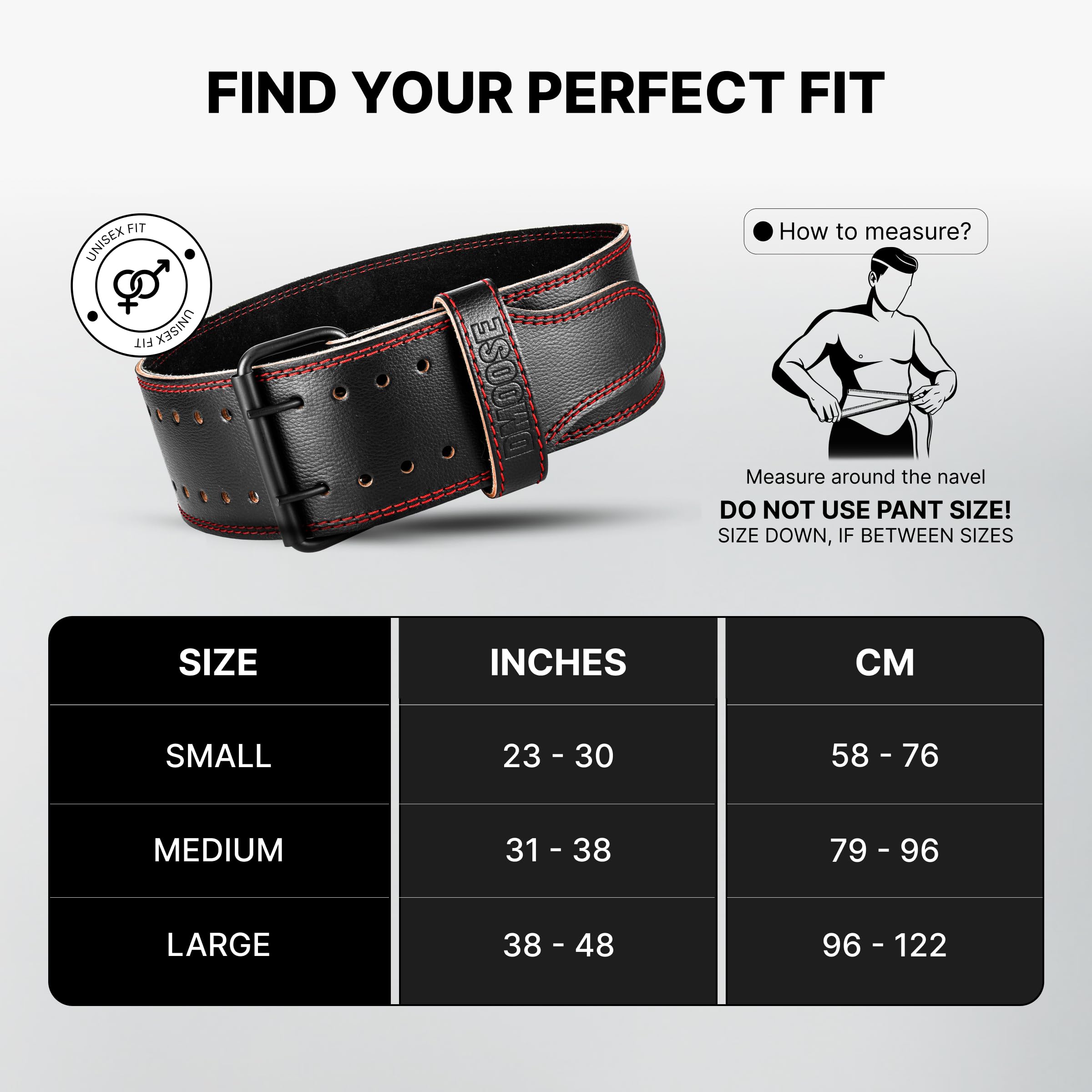 DMoose Fitness Pas do podnoszenia ciężarów do podparcia dolnej części pleców, grubość 5 mm, pasek gimnastyczny z prawdziwej skóry, do przysiadów, martwego ciągu i trójboju siłowego, podwójna klamra z