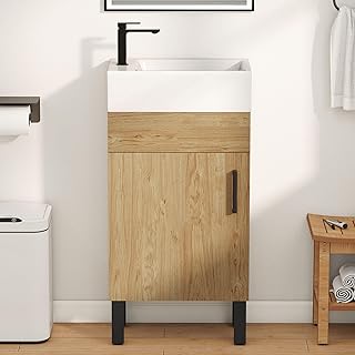 YITAHOME 16 Inch Bathroom Vanity with Sink, Bathroom Cabinet Vanity for ...