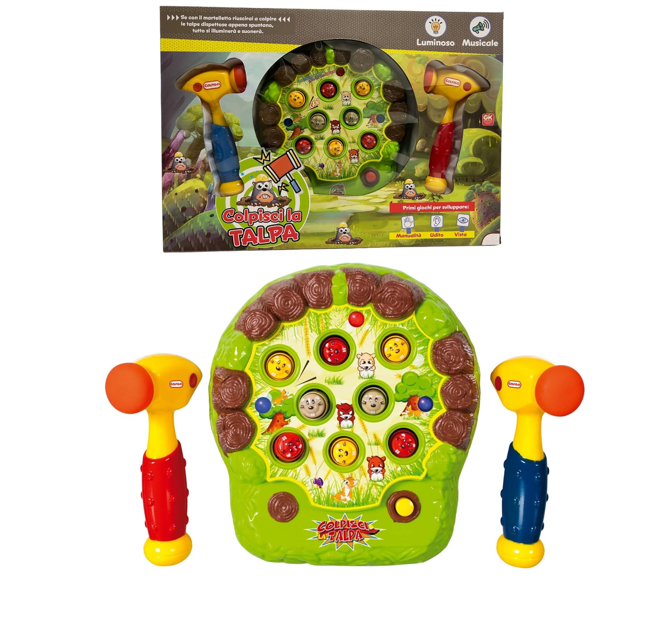 Generico Gioco Cattura La Talpa Acchiappa Talpa con Luci e Suoni Gioco Martello Giocattolo Elettronico Arcade Interattivo Colpisci Le Talpe